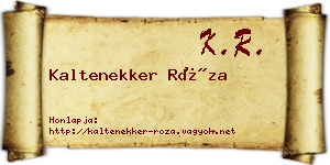 Kaltenekker Róza névjegykártya